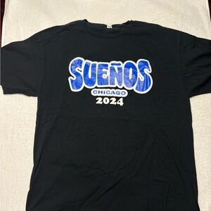 SUENOS 2024 Black T-Shirt with Blue Graphic Merch Tee